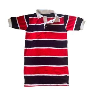 Vintage Umbro Striped Rugby Shirt Red Navy White‎ Short Sleeve Sportswear Top